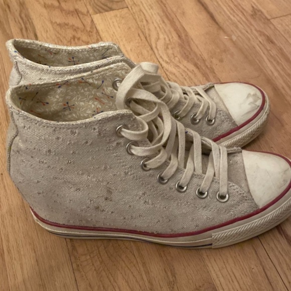 Converse Women’s CT Lux Mid Natural Heeled Sneakers - Picture 2 of 4